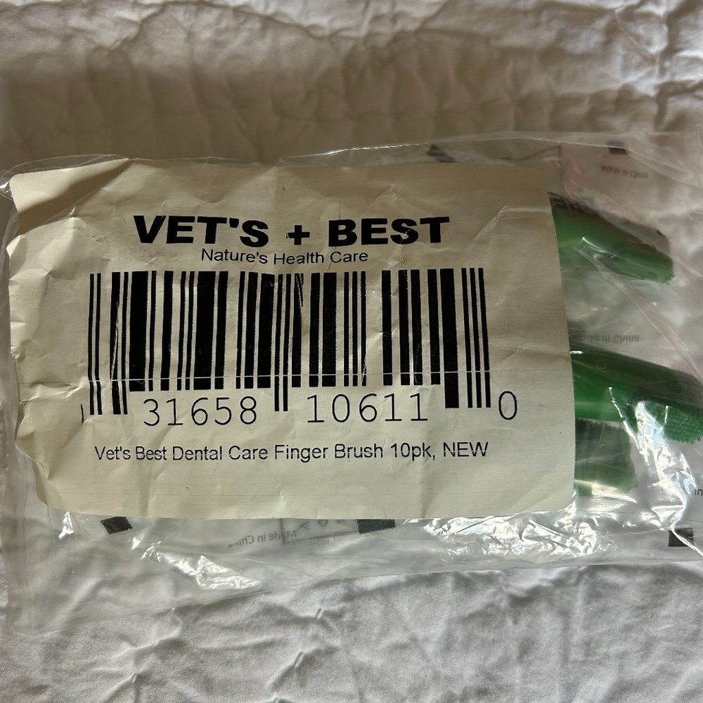 Vet's Best Dog Cat Toothbrush Teeth Cleaning Dental Care 10 Soft Finger Brushes